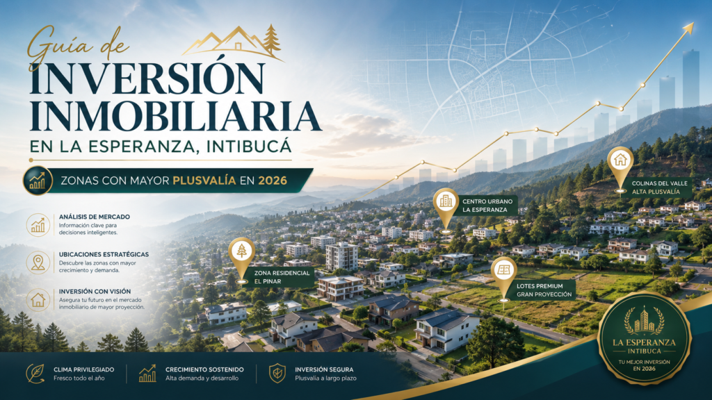 Vista de guia de inversion inmobiliaria en la esperanza intibuca ubicada en Intibuca